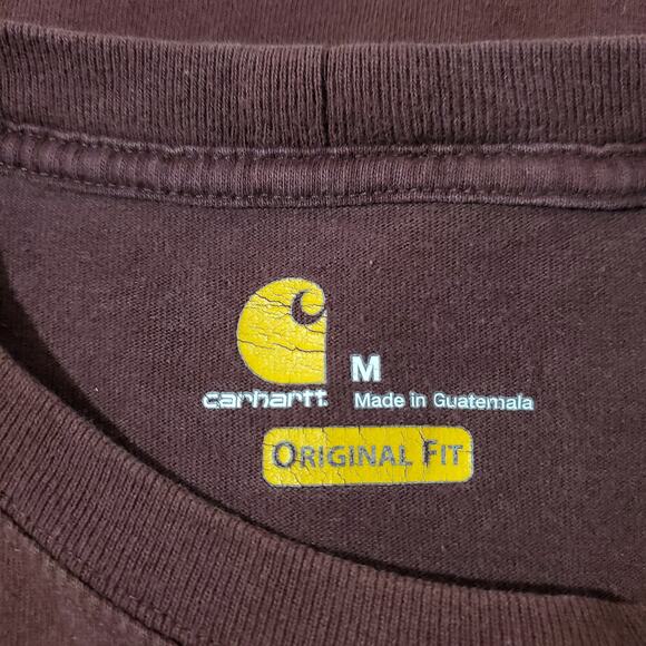 Carhartt Mens Port Long-Sleeve Original Fit Work T-Shirt Size M Pocket K126PRT - Picture 5 of 9